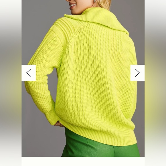525 Neon Long-Sleeve Quarter-Zip Sweater Neon Chartreuse Sz Med - Picture 4 of 12